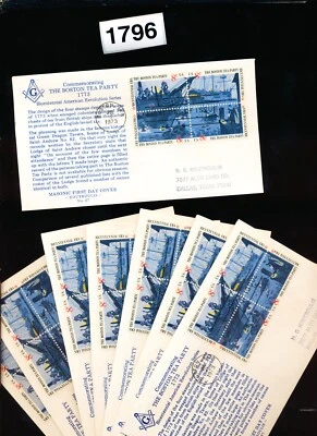 MASON BOSTON TEA PARTY - PLATE BLOCKS - MASON - (44) - #1796 - Image 1 of 2