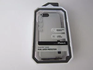 INCIPIO IPH-1180 DUALPRO SHINE CASE FOR iPHONE6 iPHONE6S SILVER/BLK NEW - Picture 1 of 3