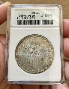 1909S Philippines MS63 Peso Coin - Picture 1 of 2