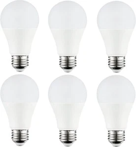 6Pack A19 LED Light Bulbs, 6W (40W), Dimmable, 5000K, E26, 480LM, 120V - Picture 1 of 1