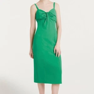 Abito midi senza maniche Cinq à Sept Erica verde giacinto nuovo con etichette taglia 10 - Foto 1 di 8