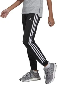 Adidas Big Girls Track Pant. Black With Silver Stripes & Logo. Sz: Small 7/8 NEW - Picture 1 of 7