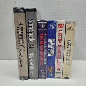 Lot of 6 Sealed VHS Tapes Memphis Belle Objective, Burma! Sam Spade PI NEW - Picture 1 of 10