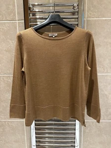 £69 HOBBS 'Lorna' Sweater vicuña Finest Merino Wool Knitted Jumper Top L - Picture 1 of 10