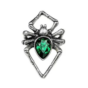 Alchemy Gothic Emerald Venom Pewter Spider Ring • Ships in 2-4 Weeks • Gothic - Picture 1 of 3