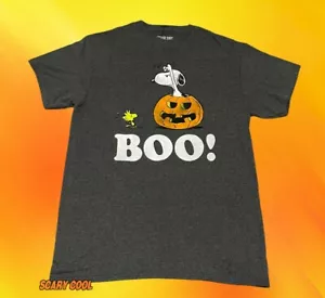 New Peanuts Charlie Brown Snoopy Boo Halloween Woodstock Pumpkin Mens T-Shirt - Picture 1 of 2