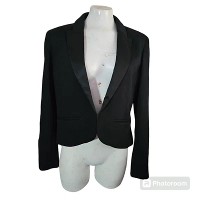 Willi Smith Women's Black Blazer With Peplum Long Sleeve Single Breasted Size 12 - Image 1 of 4