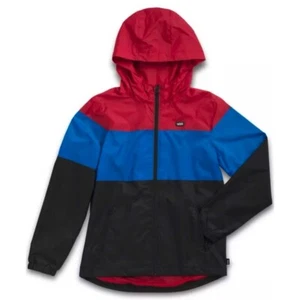 Brand New Boys Vans Barred Windbreaker Black/Nautical Blue M(10-12) - Picture 1 of 1