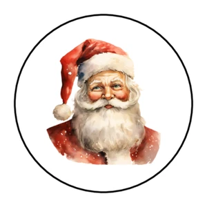 30 Christmas Santa Clause envelope seals, stickers labels, tags, round - Picture 1 of 1