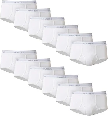 Hanes Men Brief 12-Pack Comfort Flex Waistband White Fresh ComfortSoft sz S-2XL - Image 1 of 4
