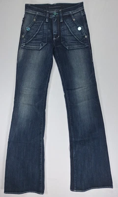 Pantalones de mezclilla para mujer Rock & Republic 25 EE. UU. talla 0 lavado oscuro desgastados 34 largos Foto 1 de 4