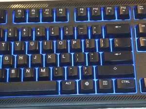 SteelSeries Apex 100 Blue LED Backlit Gaming Keyboard Model KB-00004 Tactical - Picture 1 of 10