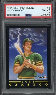 1991 Fleer Pro-Visions Jose Canseco #6 PSA 8 NM-MT Oakland Athletics - Image 1 of 2