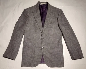 38R Slim Joseph Abboud USA Gray Marzotto Italian Wool Sport Coat Blazer Jacket S - Picture 1 of 9