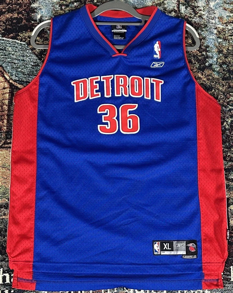 Camiseta Reebok Detroit Pistons Rasheed Wallace #36 NBA Juvenil XL Bordada Y2K Foto 1 de 4