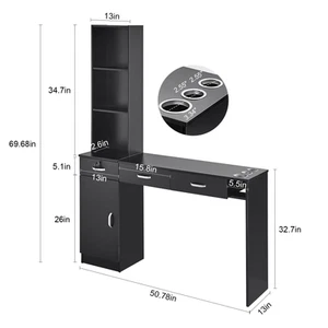 VEVOR Salon Organizer Wall-Hanging Unit for Hairdressers Complete with 3 Holders - Picture 1 of 22