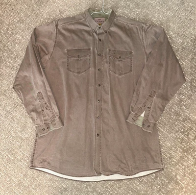 Camisa King Ranch Para Hombre Moca Marrón Abotonada XLT Alta Bolsillo Occidental De Colección Foto 1 de 4