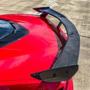 Carbon Fiber Rear Trunk High Wing Spoiler for Chevrolet Corvette C8 2020-2024 - Picture 1 of 13