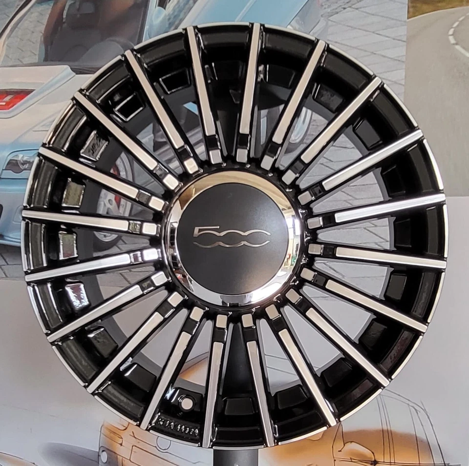 Lote De 4 Llantas Nuevas 16 FIAT 500 BLACK POLISH 4X98 - Imagen 1 de 1