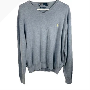 Polo Ralph Lauren Azul Claro Cuello en V Pima Algodón Suéter Hombres XL Poni Ligero - Imagen 1 de 8