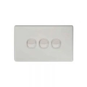 Tesla Slimline 3 Gang Switch 16A WHITE - Picture 1 of 1
