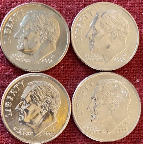 2008 P&D And 2009 P&D BU Roosevelt Dimes From OBW Cover