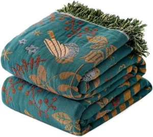 Bohemian Bed Blanket - 100% Cotton Super Soft Rustic Comforter - Picture 1 of 10