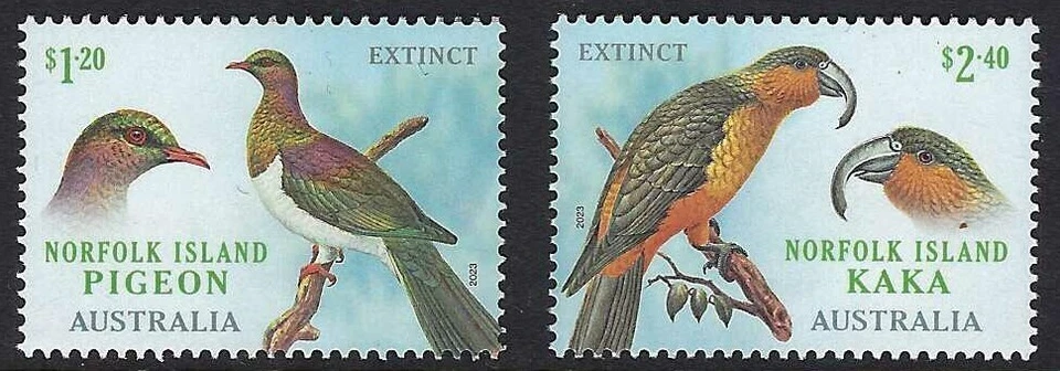 Norfolk Island SG# 2023 Lost Birds conjunto de 2 como nuevo MUH MNH Foto 1 de 1