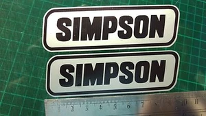 Simpson Aufkleber Aufkleber x2 Moto GP Helm schwarz & silber B - Bild 1 von 1