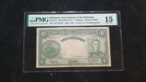 1936 (ND1947) BAHAMAS GOVERNMENT PMG FINE 15 FOUR SHILLINGS NOTE 4S Bill BUY IT! - Picture 1 of 4
