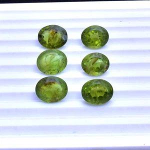 6 Stck. Natürliche Peridot Ovalschliff 12 mm-13 mm Unbehandelt Lose Edelsteine Großhandel Posten - Bild 1 von 6