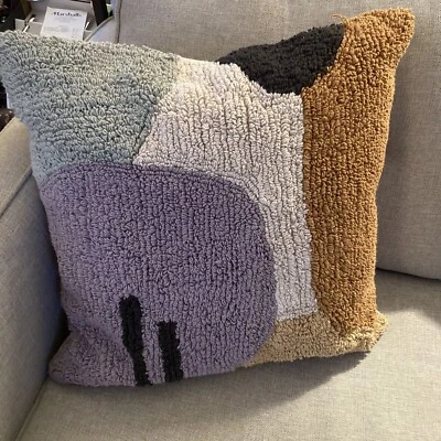 H&M HOME Boho Pillow With Down Insert 20”x20” Square 100% Cotton Artsy NWT NEW - Image 1 of 4