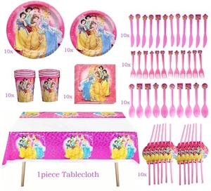 Princess balloon latex spoon fork knife Cutlery  foil  Flags Masks Kids birthday - Picture 1 of 24