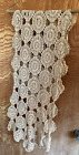 Vintage Tan Crochet Table Runner or Dresser Scarf Doily 46x12" Fine Work