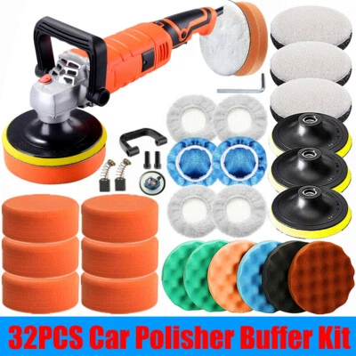 Electric Car Polisher Sander Buffer Polishing Machine Kit 1580W Variable Speed - Image 1 of 4