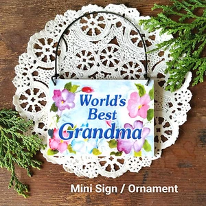 Mini letrero decorativo MEJOR ABUELA adorno de madera decoración diaria EE. UU. Nuevo - Imagen 1 de 3
