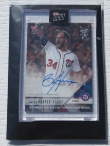 2018 Topps NOW BRYCE HARPER - AUTO 91/99 Card #467A Nationals Home Run Derby - Picture 1 of 3