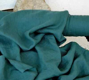 Lagoon Blue Linen Fabric by the Yard – Premium Flax for Apparel & Home Décor - Picture 1 of 3
