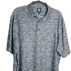 FJ Footjoy Black Gray Space Dye Golf Polo Shirt Geometric Soft Fabric Mens XL - Imagen 1 de 7