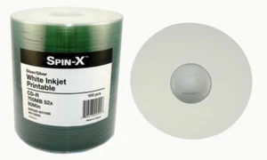 200 SPIN-X PRODISC CD-R, 52X, WHITE INKJET NON HUB PRINTABLE, 80R52SNG-WI100B - Picture 1 of 1