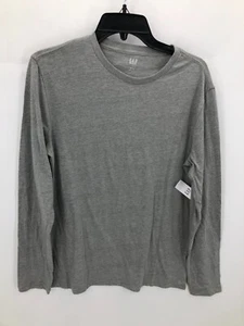 GAP Shirt Womens Small Gray Long Sleeve Everyday Crew Neck Casual T-Shirt NWT - Picture 1 of 6