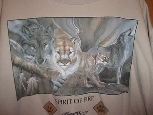 Whitehorse Yukon Spirit tan L sweatshirt Wolves Cougar - Picture 1 of 2