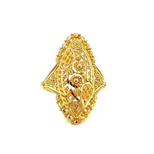 22KT YELLOW GOLD WIDE DIAMOND CUT FILIGREE RING SIZE 7.5, 5.0 GRAMS - Picture 1 of 6