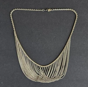 Collar en cascada vintage Art Deco de plata de ley 925 de varios hilos - Imagen 1 de 7
