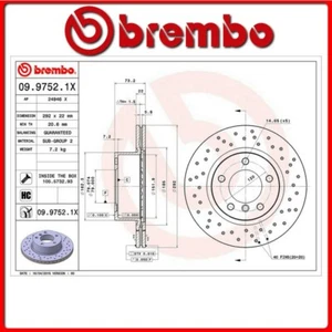 09.9752.1X#19 DISCO FRENO ANTERIORE SPORTIVO BREMBO XTRA BMW 3 (E90) 318 i 95 Kw - Foto 1 di 1