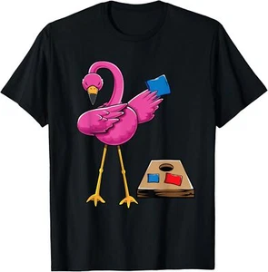Dabbing Flamingo Girls Cornhole Boys Corn Hole Flamingoes T-Shirt Hoodie - Picture 1 of 11