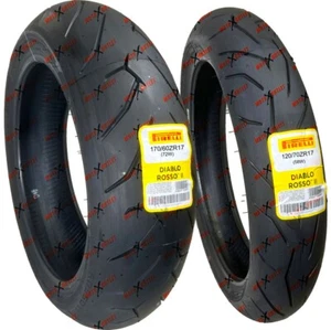Pirelli Diablo Rosso II 120/70ZR17 170/60ZR17 Tire Set Front Rear Motorcycle 2 - Picture 1 of 10