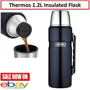 Genuine THERMOS Stainless King S/Steel Vacuum Insulated Flask 1.2 Litre Drink - Picture 1 of 8