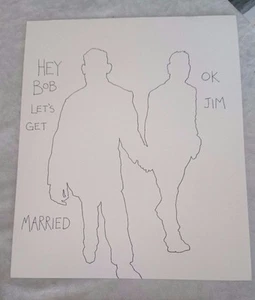 Chick Bragg Charles Lynn Vintage Original Drawing Lets get married Bob Jim - Picture 1 of 2