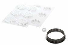 KIT TARTE RING PARADIS Ø80 MM – SET STAMPO IN SILICONE Ø70 MM + 6 ANELLI